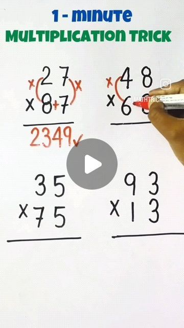 Multiplication Tricks For 7, Mental Math Multiplication, 7 Multiplication Tricks, Chinese Math Tricks, 2 Digit Multiplication Tricks, 3 Digit Multiplication Tricks, Multiplication For 3rd Grade, Maths Tricks Magic, Maths Multiplication