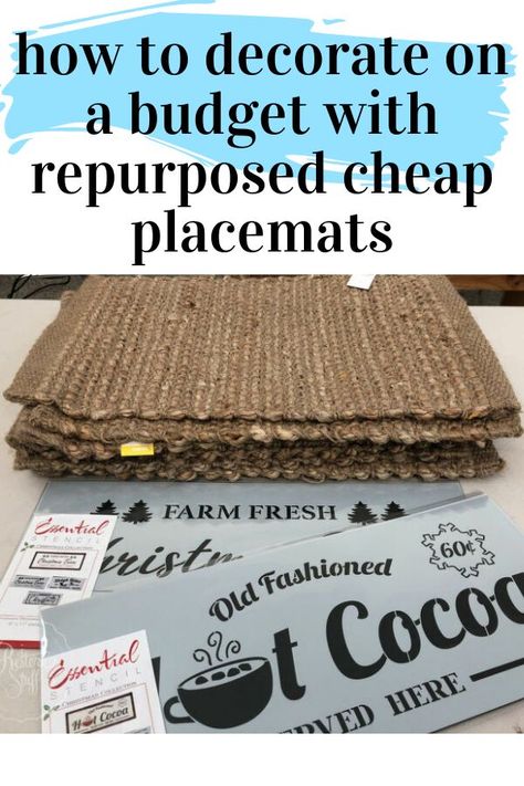 Easy home decor ideas on a budget by reusing dollar store placemats. Check out these cute home decorating ideas using plastic, cloth and wicker placemats for easy cheap home crafts. Upcycling, Vinyl Placemats Diy, Wall Decor With Placemats, Placemat Upcycle Ideas, Dollar Tree Placemats Ideas, Placemats Wall Decor Ideas, Repurpose Placemats, Placemats Ideas Diy, Place Mats Ideas