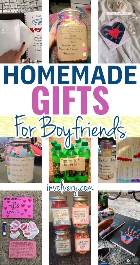 Homemade Gifts For Boyfriends - 77 Gift Ideas To Make For Him 5 Senses Gift For Boyfriend, Cheap Homemade Gifts, Joululahjat Diy, Valentijnsdag Diy, Diy Gifts For Christmas, Selamat Hari Valentine, Homemade Valentines Gift, Hadiah Valentine