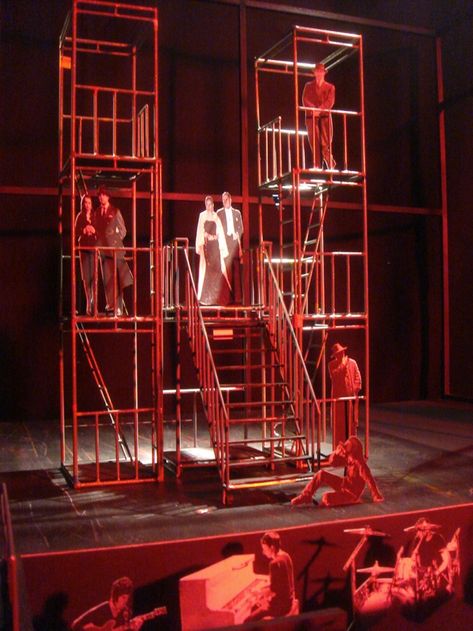 Evita. West Side Story. American Idiot. Multi-level sets with ladders are always so cool. (Set Design: Evita by Naomi Kasahara) Theatre Inspiration, Set Design Theatre, Stage Set Design, Prop Making, Theatre Design, West Side Story, Scene Design, Theatre Set, Stage Set