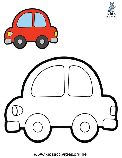 Transport Drawing For Kids, Easy Car Drawing For Kids, Easy Drawings Car, Easy Art Drawings For Kids, Toy Car Drawing, Car Drawings Easy, How To Draw Car, Car Simple Drawing, Car Cartoon Drawing