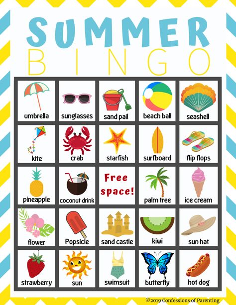 Kick-off the start of your summer holidays with this fun and free Summer bingo printable! This free printable is a great way to set the tone for your summer as you and your family play with this fun summer bingo set! #freeprintable #kids #bingo #fun #printable Outdoor Worship, Bingo Printable Free, Bingo Free Printable, Summer Bingo, Free Printable Bingo Cards, Bingo Games For Kids, Free Bingo Cards, Bingo For Kids, Bingo Sheets