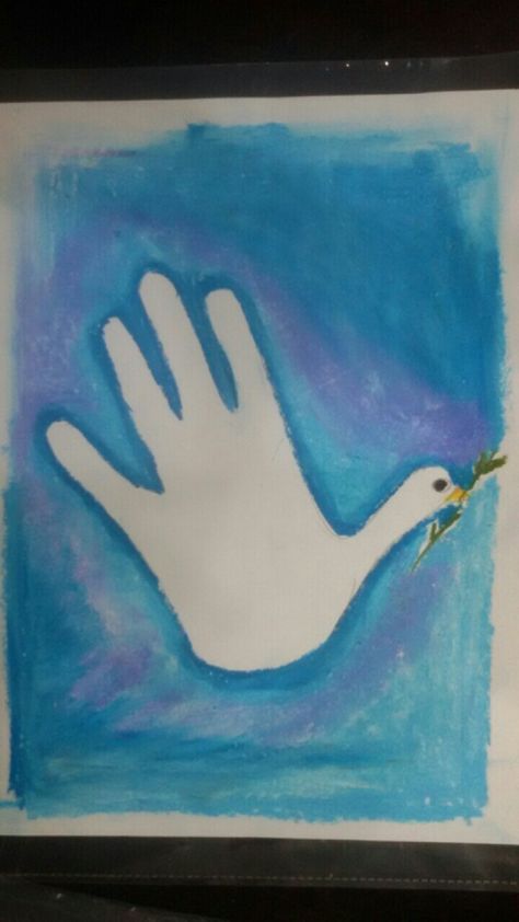 Dove Crafts For Kids, Peaceful Arts And Crafts Projects, Peace Crafts, Prek Art, Dove Peace, Dove Painting, Grandma Crafts, First Grade Art, Children's Church Crafts