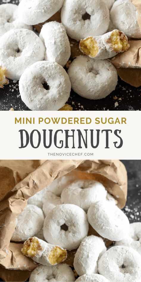 Donut Recipe Donut Maker, Powered Donuts Recipes, Baked Powdered Donut Recipes, Sweet And Easy Desserts, Homemade Mini Donuts Recipe Easy, Homemade Donuts No Yeast, Donut Recipes For Donut Maker, Donut Batter For Donut Maker, Mini Donut Recipes For Donut Maker