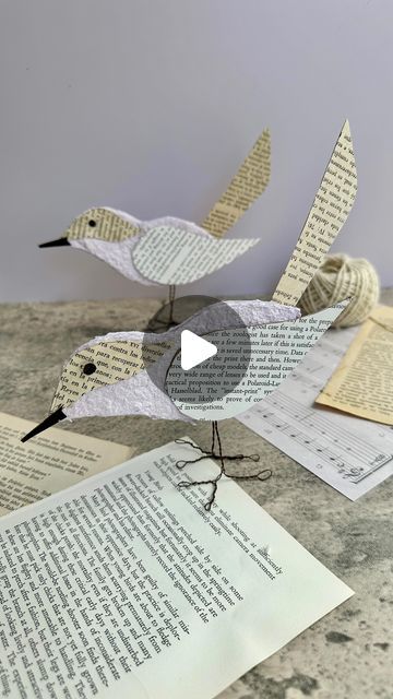 Alyssa Stokes on Instagram: "Recycled Paper Bird Craft

Need an easy and low waste craft for spring? 

I created these birds using recycled paper and floral wire for feet! The body is cut from my first batch of handmade paper. 

My husband recently hung bird feeders outside our front window and we have been birdwatching all day. So far mourning doves and house finches have visited!" Tela, Craft For Spring, Bird Paper Craft, Bird Craft, Bird Template, April Art, Paper Bird, Spring Birds, Card Making Tips