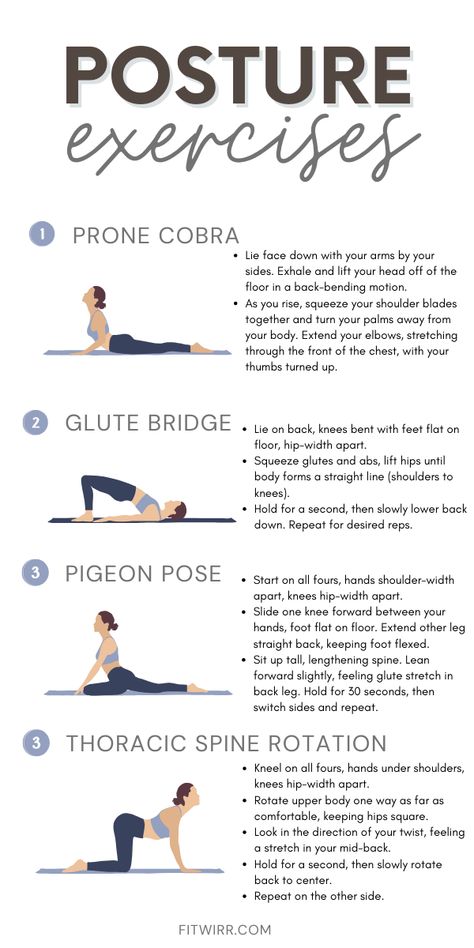 Correct Bad Posture With These 5 Back Strengthening Exercises for Good Body Alignment Bad Posture Exercises, Correct Bad Posture, Back Strengthening, Kettlebell Workouts For Women, Posture Stretches, Forward Head Posture Exercises, Posture Correction Exercises, Back Strengthening Exercises, Body Alignment