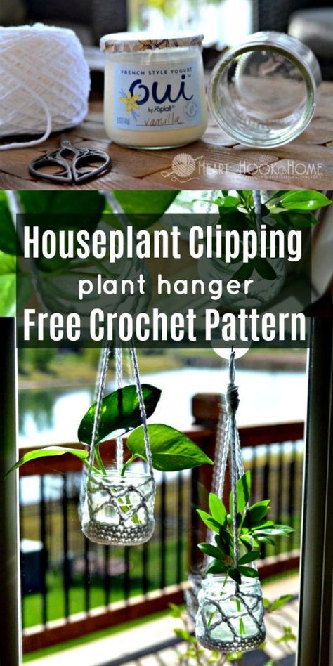 free crochet pattern for houseplant clipping hanger Plant Hanger Crochet Pattern, Plant Hanger Crochet, Diy Macrame Wall Hanging, Crochet Plant Hanger, Tattoo Plant, Confection Au Crochet, Crochet Shell Stitch, Diy Plant Hanger, Crochet Plant