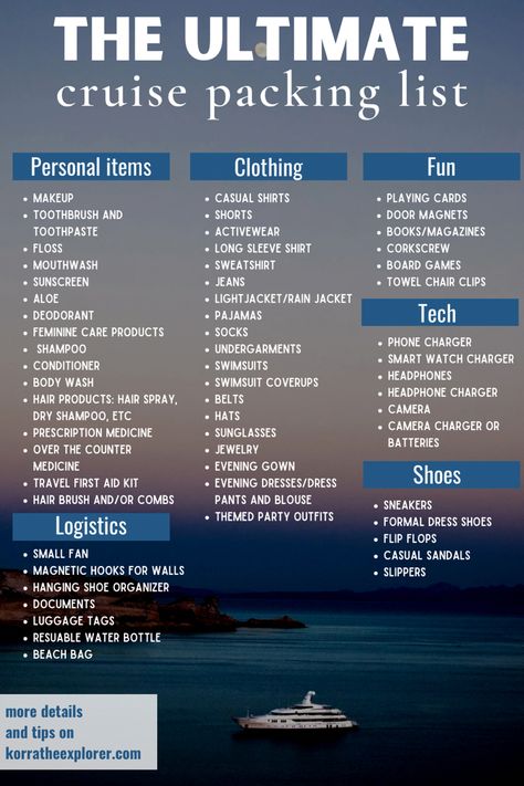 The ultimate cruise packing list! What to pack on your next caribbean cruise! Carnival Cruise Packing List 8 Day, Checklist For Cruise, Cruise Packing List For Family, Cruise Trip Packing List, Pack For 5 Day Cruise, What To Bring On A Disney Cruise, Honeymoon Cruise Packing List, Cruise Shopping List, What To Do On A Cruise Ship