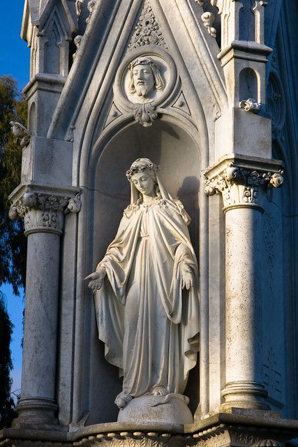 Virgin Mary statue | Taken at Holy Cross Catholic Cemetery. | photomato | Flickr Catholic Wallpaper, Catholic Statues, Virgin Mary Statue, Mary Statue, Art Sacre, Catholic Images, Ayat Alkitab, Blessed Mother Mary, The Virgin Mary