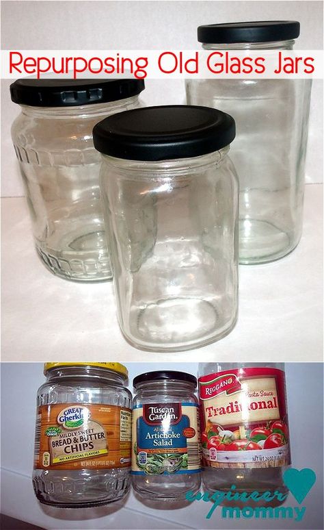 Glass Jars Laundry Room, Pickle Jars Repurposed, Large Glass Jar Ideas, Pickle Jar Crafts, Repurpose Glass Jars, Upcycle Jars, Glass Jars Diy, Reuse Containers, Gallon Glass Jars