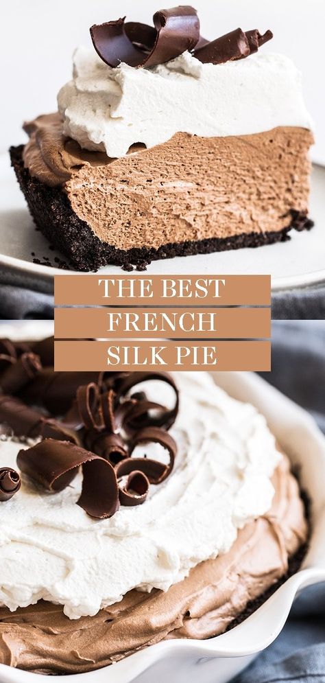 Tastemade Dessert, Chocolate Silk Pie Recipe, French Silk Pie Recipes, Silk Pie Recipe, Chocolate Silk Pie, Chocolate Silk, French Silk Pie, Beaux Desserts, Raw Eggs