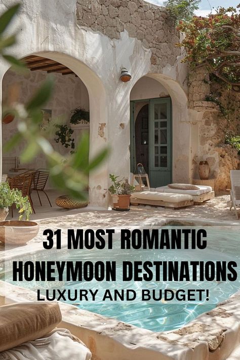 most romantic honeymoon destinations Good Honeymoon Destinations, Places For Honeymoon Vacations, Places To Go For Honeymoon, Unique Honeymoon Ideas, Underrated Honeymoon Destinations, Island Honeymoon Destinations, Hunny Moon Places, Inexpensive Honeymoon Destinations, Honey Moon Places Honeymoon Destinations