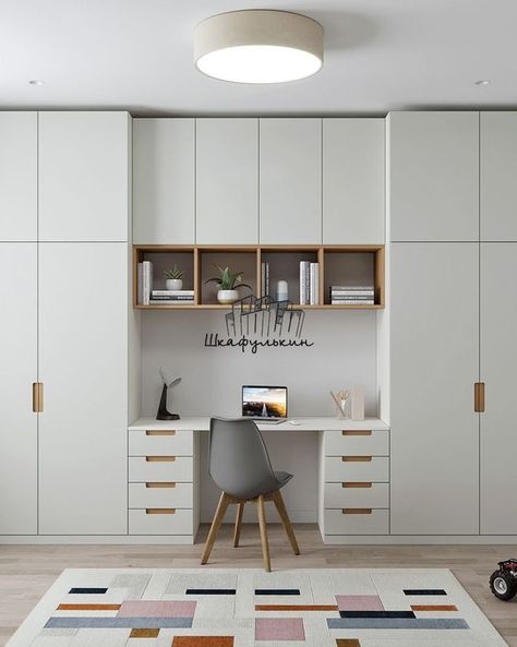 kids room wardrobe with study table Wardrobe With Study Table Design, Home Study Rooms, Bedroom Built In Wardrobe, Wardrobe Bedroom, Study Table Designs, Modern Cupboard, Study Room Design, Cupboard Wardrobe, Kids Interior Room