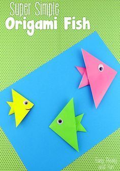 Super Simple Origami Fish for Kids - Step By Step Tutorial perfect for kids and beginners Origami Axolotl, Easy Origami Fish, Origami Fish Easy, Ahg Badges, Marque Page Origami, Origami For Kids, Easy Origami For Kids, Vika Papper, Fish Craft