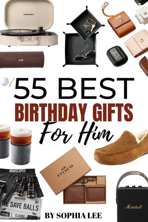 Anyone searching for birthday gifts for him needs to check these out! There are SO many ideas that are perfect to give your dad, boyfriend, brother, or any other guy in your life! Birthday Husband Decoration, Present For Husband Birthday, Boyfriend Present Ideas Birthdays, What Gifts To Give Your Boyfriend, Birthday Gift Idea For Boyfriend, Husband Gifts Ideas, What To Get A Guy For His Birthday, Men Bday Gifts Ideas, Ideas For Presents For Boyfriend