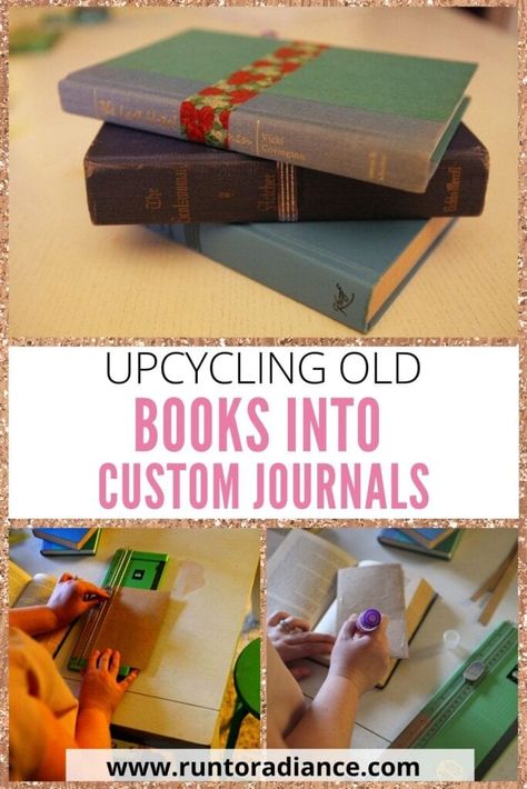 Diy Journal From Old Book, Upcycling, Diy Bookbinding Easy, Handmade Journals Ideas, Diy Journal Cover Design, Altered Book Journal Ideas, Homemade Journal Ideas, Diy Journal Ideas Handmade, How To Make A Notebook