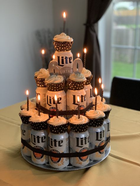 Beer Cakes For Men, Beer Can Cake, Birthday Beer Cake, Birthday Cake For Him, Beer Cake, Beer Birthday, Homecoming Proposal Ideas, 50th Birthday Party, Homecoming Proposal