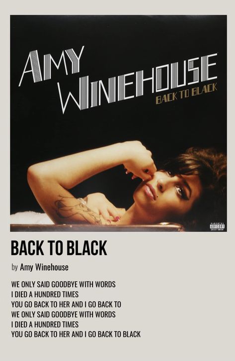 minimal polaroid song poster for back to black by amy winehouse Amy Winehouse Songs, Polaroid Music, Polaroid Song Poster, Black Song, Song Poster, Music Poster Ideas, Vintage Music Posters, Film Posters Minimalist, Music Poster Design