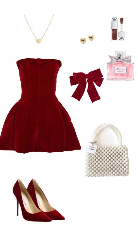 #valentinesdayfit Homecoming, Dresses, Homecoming Dress, Red Dress, Red, White