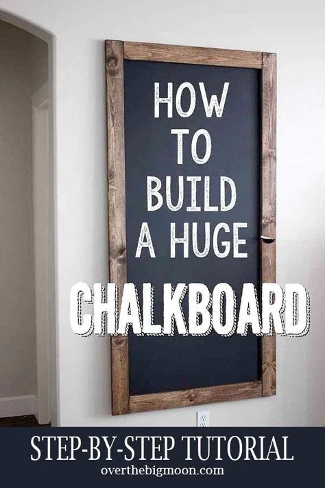 Chalkboard Picture Frame, Giant Chalkboard Diy, Chalkboard Wall Dining Room, Decorative Chalkboard Ideas, Decorating A Large Kitchen Wall, Minimalist Kitchen Wall Decor, Kitchen Chalkboard Ideas, Chalkboard Decor Ideas, Playroom Kitchen