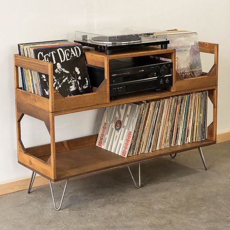 Turntable Station, Vinyl Record Furniture, Turntable Furniture, Dj Room, Record Room, Record Cabinet, Audio Room, Local Shop, Deco Originale