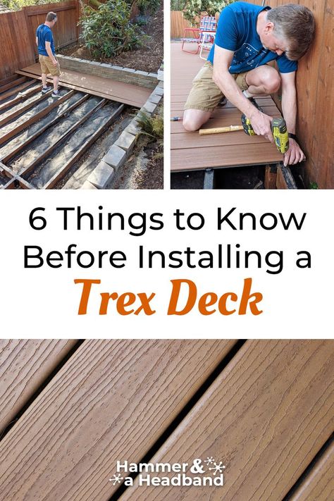 Installing Trex composite deck and close-up of tiki torch Trex color Trex Patio, Beginning Gardening, Trek Deck, Outdoor Design Ideas, Deck Remodel, Deck Railing Design, Deck Steps, Modern Deck, Floating Deck