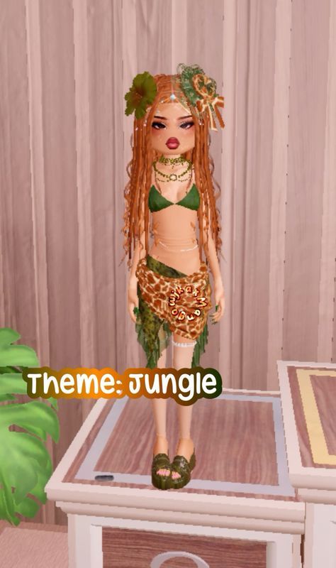 Dress To Impress Outfits Roblox Game Theme Jungle, Dti Tropical Theme Outfit, Rainforest Dti Outfit, Dti Jungle Theme Outfits, Dress To Impress Theme Me Right Now, How To Get Vip In Dress To Impress, Dress To Impress Rainforest Theme, Dti Spring Outfit Theme, Green Theme Dress To Impress