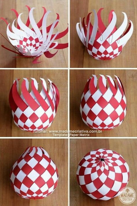 Kraftangan Prasekolah, Paper Balls, Kraf Diy, Diy Bricolage, Diy Papier, Seni Origami, Paper Ornaments, Paper Basket, Origami Crafts