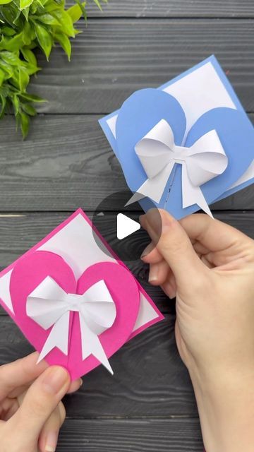 Handmade Gift For Father Birthday, Paper Pop Up Cards, Fun Cards Diy, Origami Cards Diy Simple, 3d Diy Cards, Paper Heart Crafts For Kids, 3d Heart Paper Craft, Birthday Gift Cards Diy, 3d Heart Craft