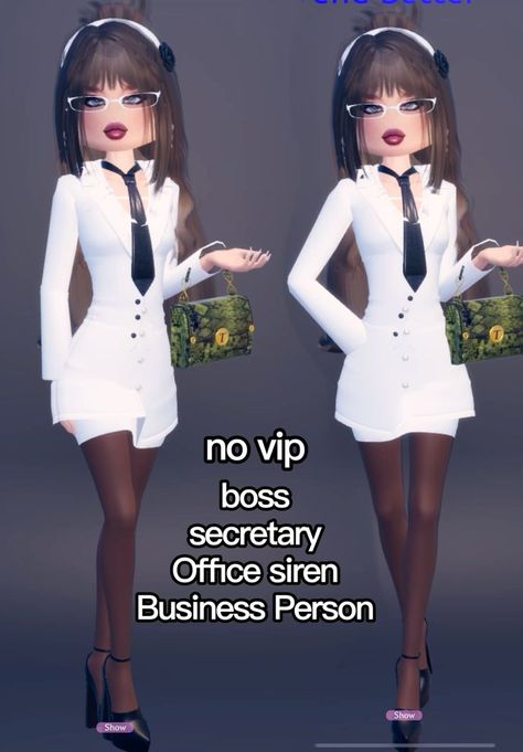 Dress To Impress Business Person, Dress To Impress Boss, Office Siren Dress To Impress, Secretary Dress To Impress, Secretary Office, Vip Dress, Secretary Outfits, Boss Dress, Dti Hacks