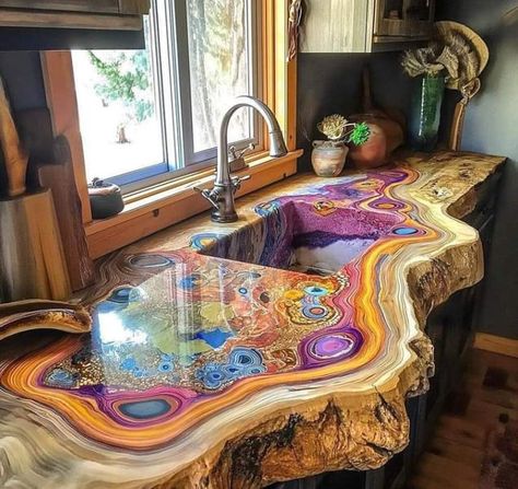 Hippie Hour | Pretty!! | Facebook Rock Furniture, Kitchen 2024, Camp House, Hippie Homes, Design Remodel, Boho Kitchen, Dream House Interior, House Goals, Counter Top