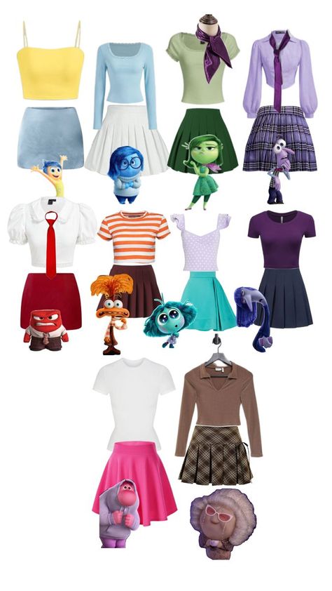 Work Group Halloween Costumes, Terrifying Halloween Costumes, Joy Costume, Inside Out Costume, Disney Bound Outfits Casual, Classy Halloween Costumes, Cute Group Halloween Costumes, Matching Halloween Costumes, Disney Themed Outfits