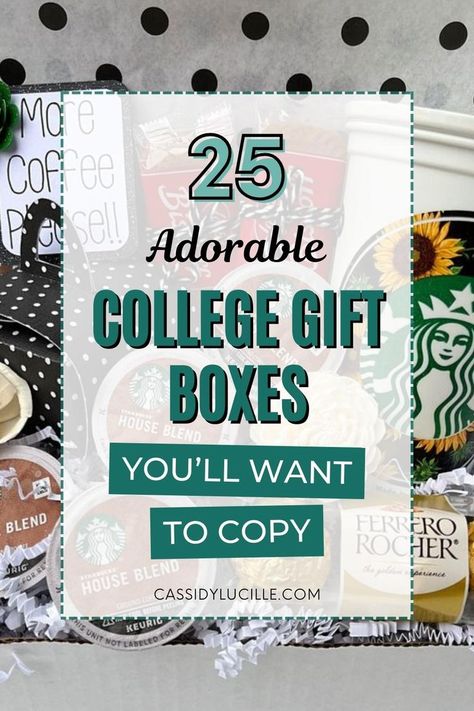 Make their college days brighter! Copy these 25 adorable college gift boxes filled with joy. Whether it's a general mix or themed for holidays, each of these is a hug from home. college gift basketsTap to explore these ideas for college student care package now! College Survival Kit Gift For Guys, Gift Box For College Student, Gift Basket Ideas For College Students, Dorm Warming Gift Ideas, Grad School Care Package, Birthday Box For College Son, College Goodie Boxes Care Packages, Gift Basket For College Student, College Student Gifts Care Packages