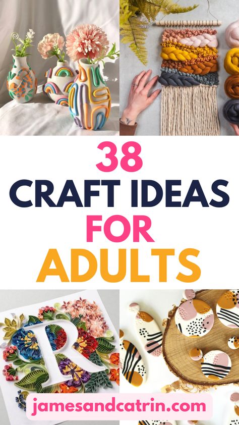 Discover fun, creative craft ideas for adults! Get inspired with easy DIY projects, art techniques and craft ideas. :art::scissors: Craft Ideas For Adults, Projek Diy, Hadiah Diy, Kraf Kertas, Craft Projects For Adults, Arts And Crafts For Adults, Quick Crafts, Crafts For Seniors, Creative Craft