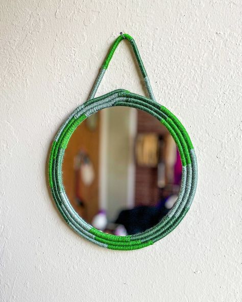 I've made a lot of things but the 10 inch circle mirrors were by far the most popular item I ever sold. The frame is made with rope wrapped in yarn, nice smaller mirrors to put next to your front door to check your face before you leave out. Perfect as gifts too! My website/shop is closed as I figure out the direction I'm going to continue with my art creations but I'm always open to taking orders via DMs, so if you see something you like don't hesitate to ask how to get it. 🧡 #mirrordecor... Circle Mirrors, Mirror Frame Diy, Circle Mirror, Rope Wrapped, Instagram Content, Small Mirrors, Mirror Frames, 10 Inch, Mirror Decor