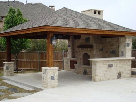 Backyard Pavilion, Backyard Kitchen, Have Inspiration, Patio Landscaping, Dream Backyard, Outdoor Bbq, Backyard Patio Designs, Outdoor Kitchen Design, Small Patio