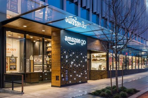 No-Checkout 'Amazon Go' Store Opens Today in Seattle Mini Mercado, Amazon Go, Free Groceries, Interior Display, Subway Tiles, Shop Front, Store Opening, Amazon Store, Store Front