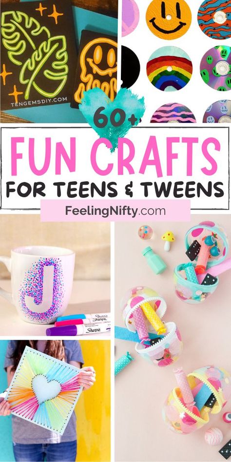 Looking to keep your teens and tweens engaged on those boring summer or rainy days? Look no further! We have a treasure trove of over 60 fun craft ideas that will not only spark their creativity but also keep them busy for hours on end. From DIY jewelry to personalized home decor – there's something for everyone in this ultimate collection of crafts! Upcycling, Crafts For Teen Girls Summer, Crafts For 11-13, Diy Crafts For Middle Schoolers, Crafts For 10-12, Middle School Summer Camp Craft Ideas, Teen Camp Crafts, Crafts On A Budget, Fun Cool Crafts