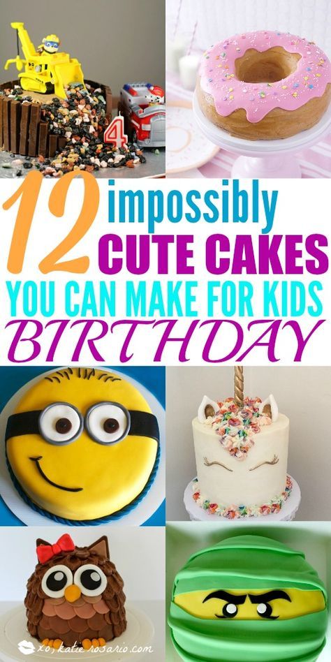 How to make cute kid birthday cakes! I love how easy it is to make cakes at home! It turns out it's easy to decorate a boxed-mix, store-bought, or homemade cake with these clever cake decorating tricks. These are crazy creative birthday cakes for kids. These cakes are perfect for both boys and girls birthday parties! #kidsbirthdaycakes #birthdaycakes #kidsbirthday Pie, Cake Wars Ideas, Is It Cake Birthday Party, Creative Cakes Easy, Creative Birthday Cake Ideas Unique, Boys Birthday Cakes Simple, Fun Cakes For Kids, Easy Cakes To Decorate, Kids Cakes For Boys