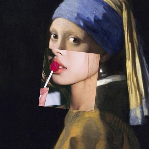 Julie Francesca (@juliefrancescaa) • Instagram photos and videos Art Parody Aesthetic, Lily Sullivan, Sarah Bahbah, Culture Collage, Girl With Pearl Earring, Modern Baroque, Girl With A Pearl Earring, Most Famous Paintings, Art Parody