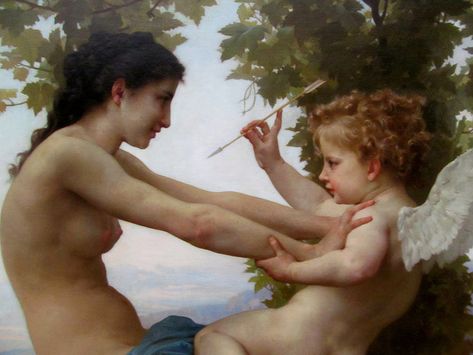 Bouguereau. Eros, 1880. Getty Center LA Adolphe Bouguereau, William Adolphe, William Adolphe Bouguereau, Rennaissance Art, Getty Museum, Angel Painting, Classic Paintings, Ethereal Art, Classical Art