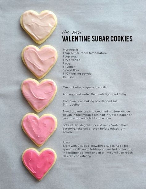 the best valentine sugar cookies / alice and lois Valentine Sugar Cookie Recipe, Kuih Lapis, Resep Diet Sehat, Baking Secrets, Valentine Sugar Cookies, Pretty Office, Designer Cakes, Resep Diet, Valentine Desserts