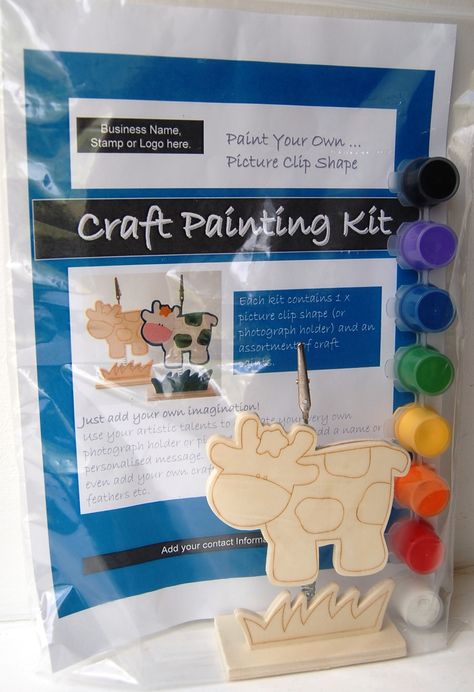 Make your own craft kit to sell using our range of wood shapes and strips of small paint pots.  Think of the contents, create your own artwork and bag up to sell at a profit. Kids Craft Box, Love Crafts, Country Love, Paint Pots, Craft Painting, Wood Shapes, Small Paint, Craft Kits For Kids, Shape Crafts