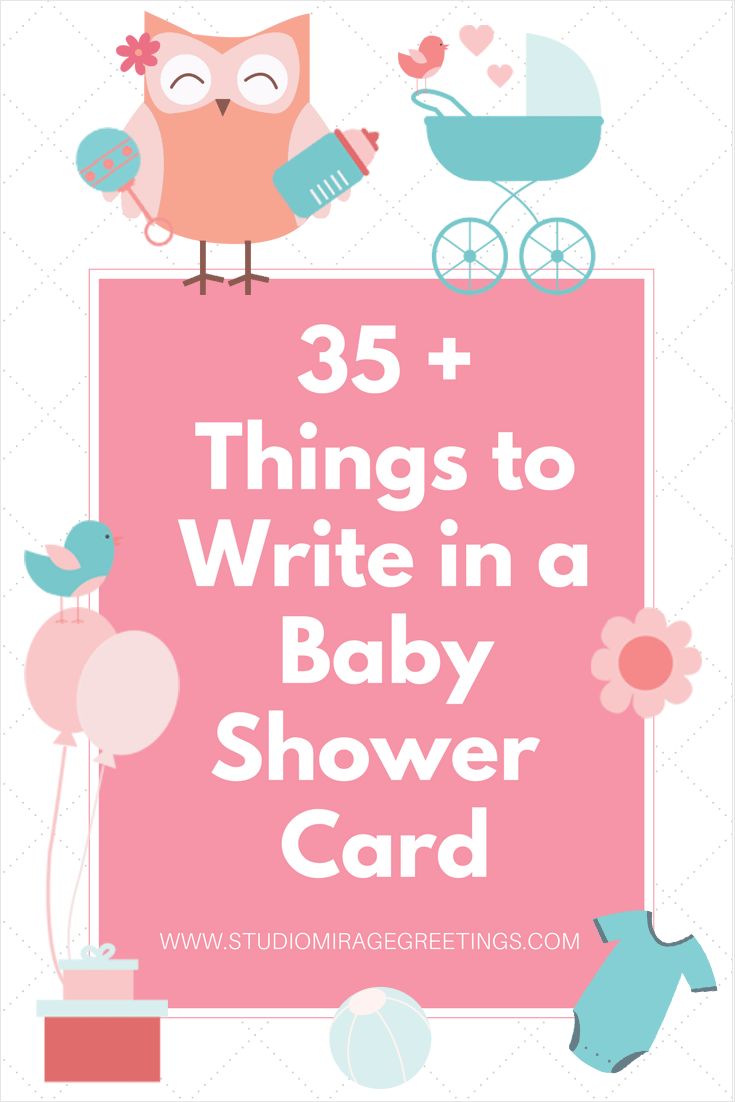 the words 35 things to write in a baby shower card