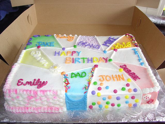 a birthday cake is in a box on the table