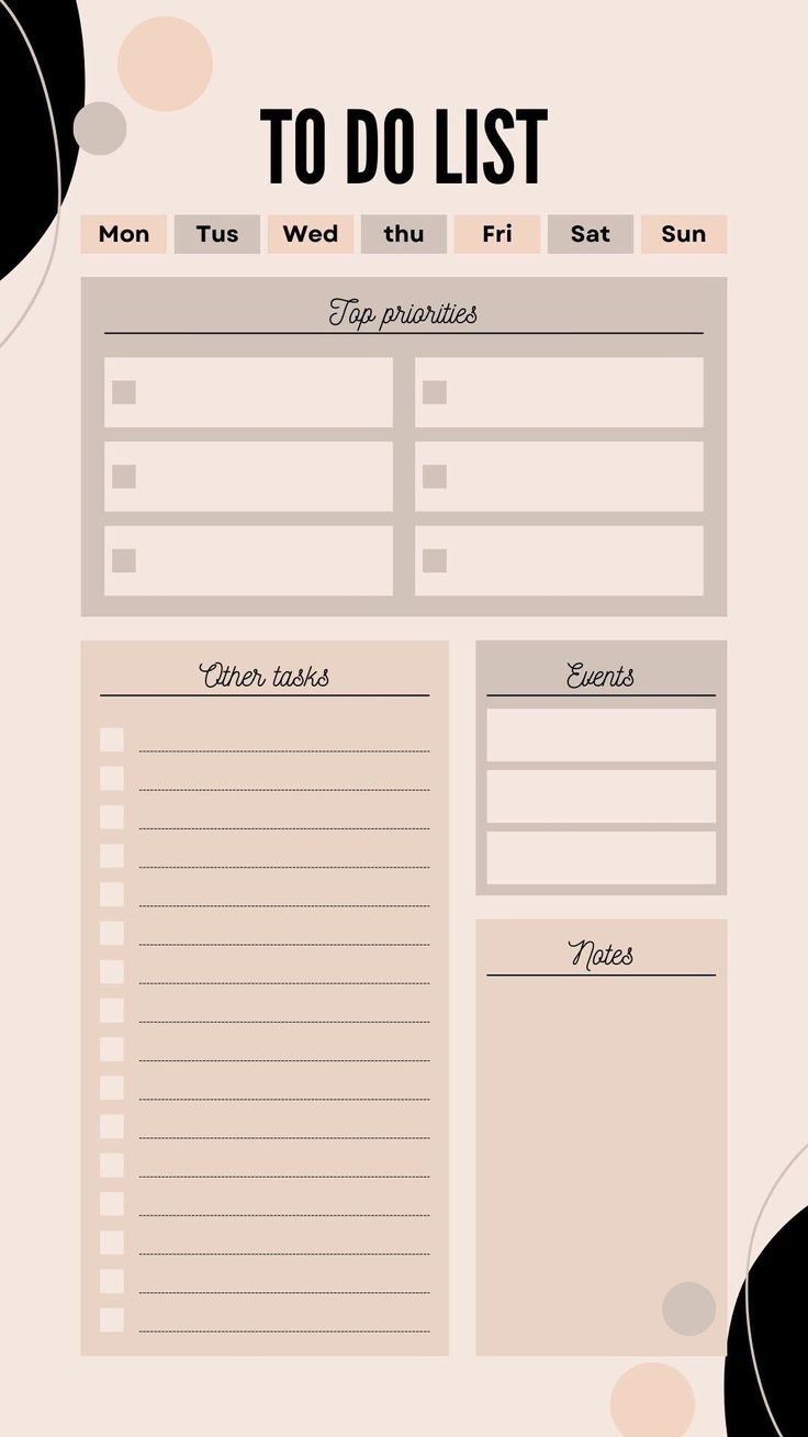 Printable daily to-do list/simple/minimalist showmeyourplanner #agendaplannerorganization #digitalplannertutorial #blackmonthlyplanner. Diy To Do List Notebook Ideas, Making Lists Aesthetic, Daily Planners Ideas, Cute To Do List Template Aesthetic, Digital Templates Design, Task List Aesthetic, To Do List Ideas Aesthetic, Notes Printable Aesthetic, To Do Lists Ideas