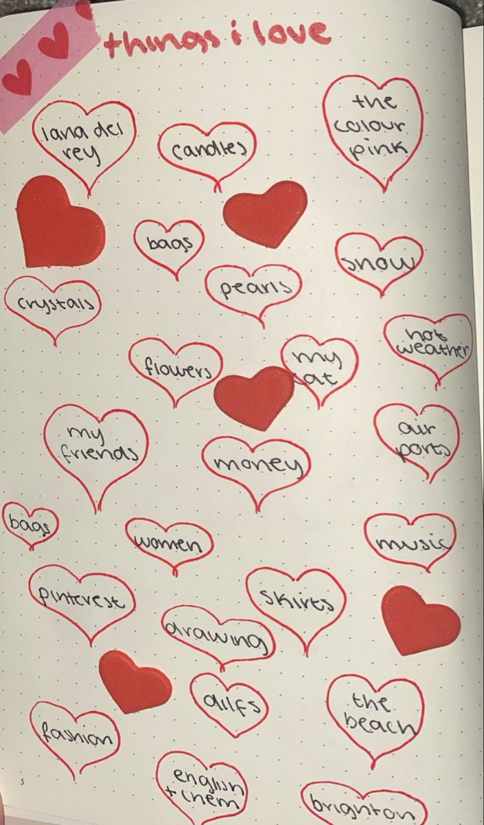 a notebook with hearts drawn on it and the words i love you written in different languages