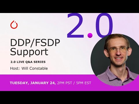 YouTube thumbnail image for PyTorch 2.0 Ask the Engineers Q&A Series: PT2 and Distributed (DDP/FSDP)