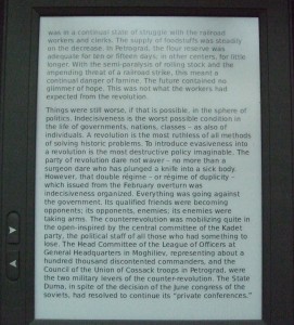 Bebook displaying a pdf page