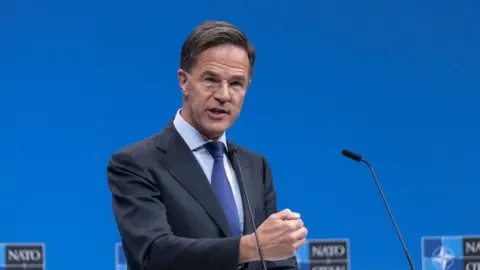 Mark Rutte speaks during a news conference